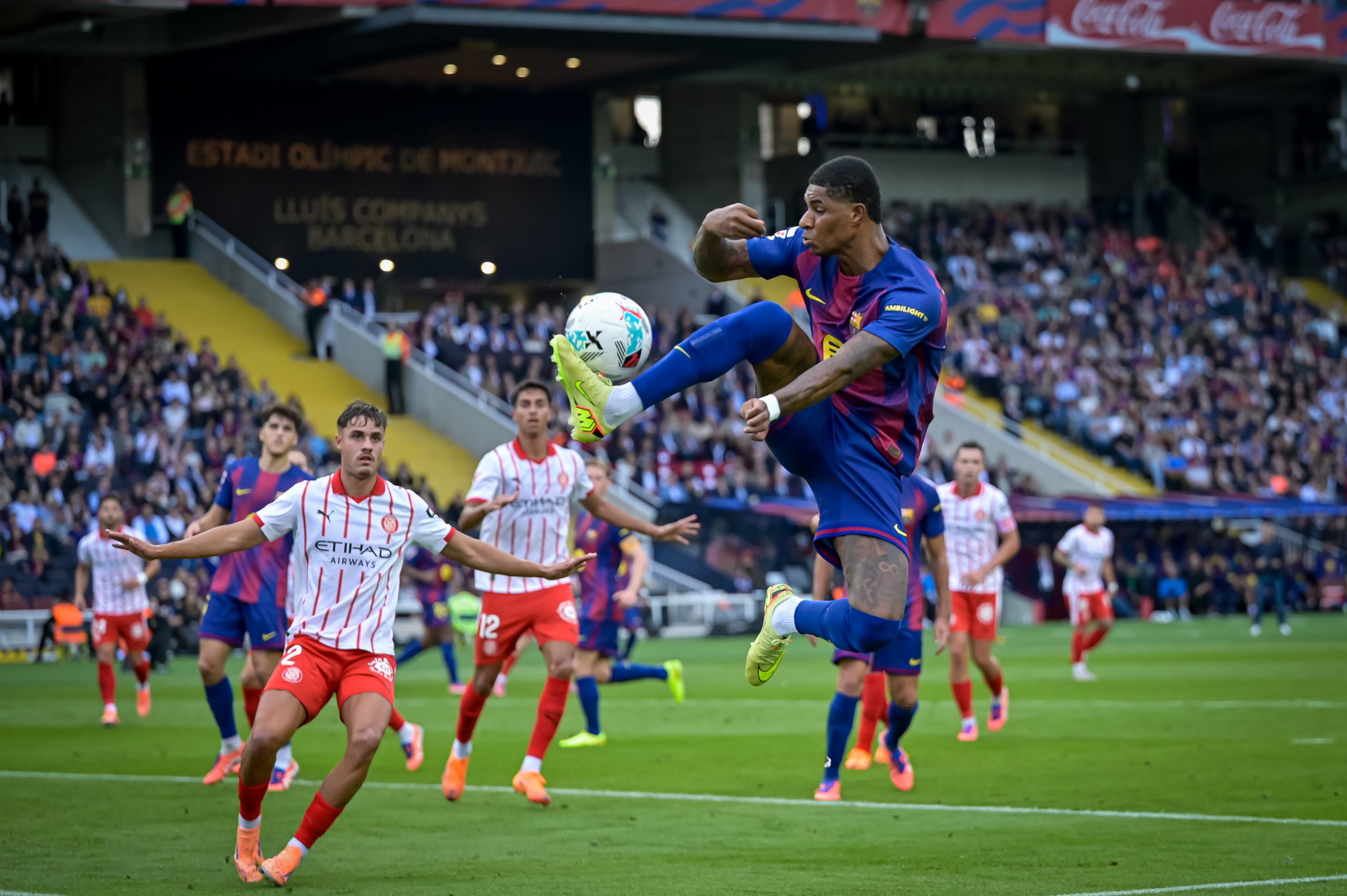 Marcus Rashford lors du derby entre le FC Barcelone et Gérone.