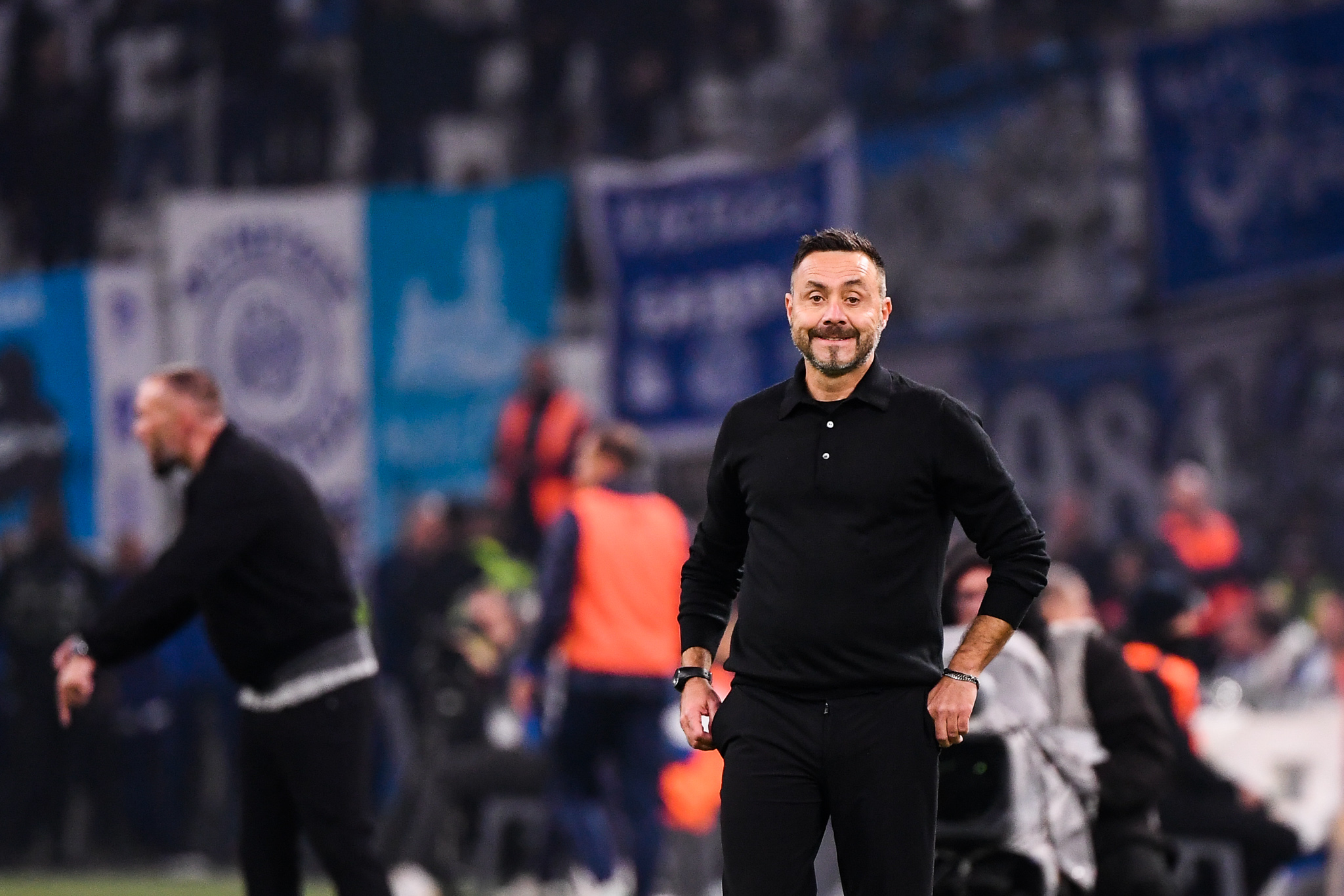 Roberto De Zerbi lors du match entre l'OM et Le Havre.