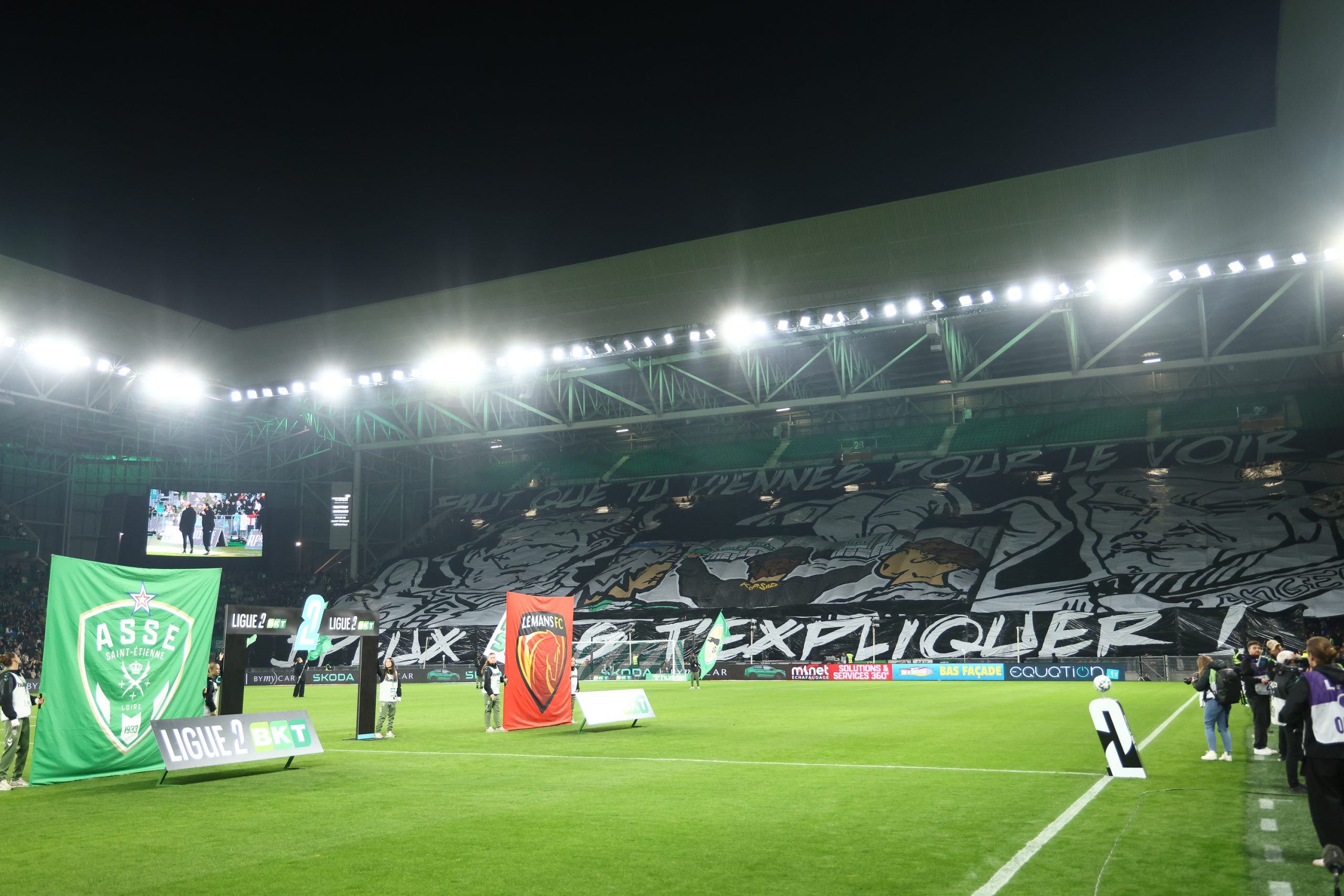 Les supporters de l'ASSE avant le match contre Le Mans.