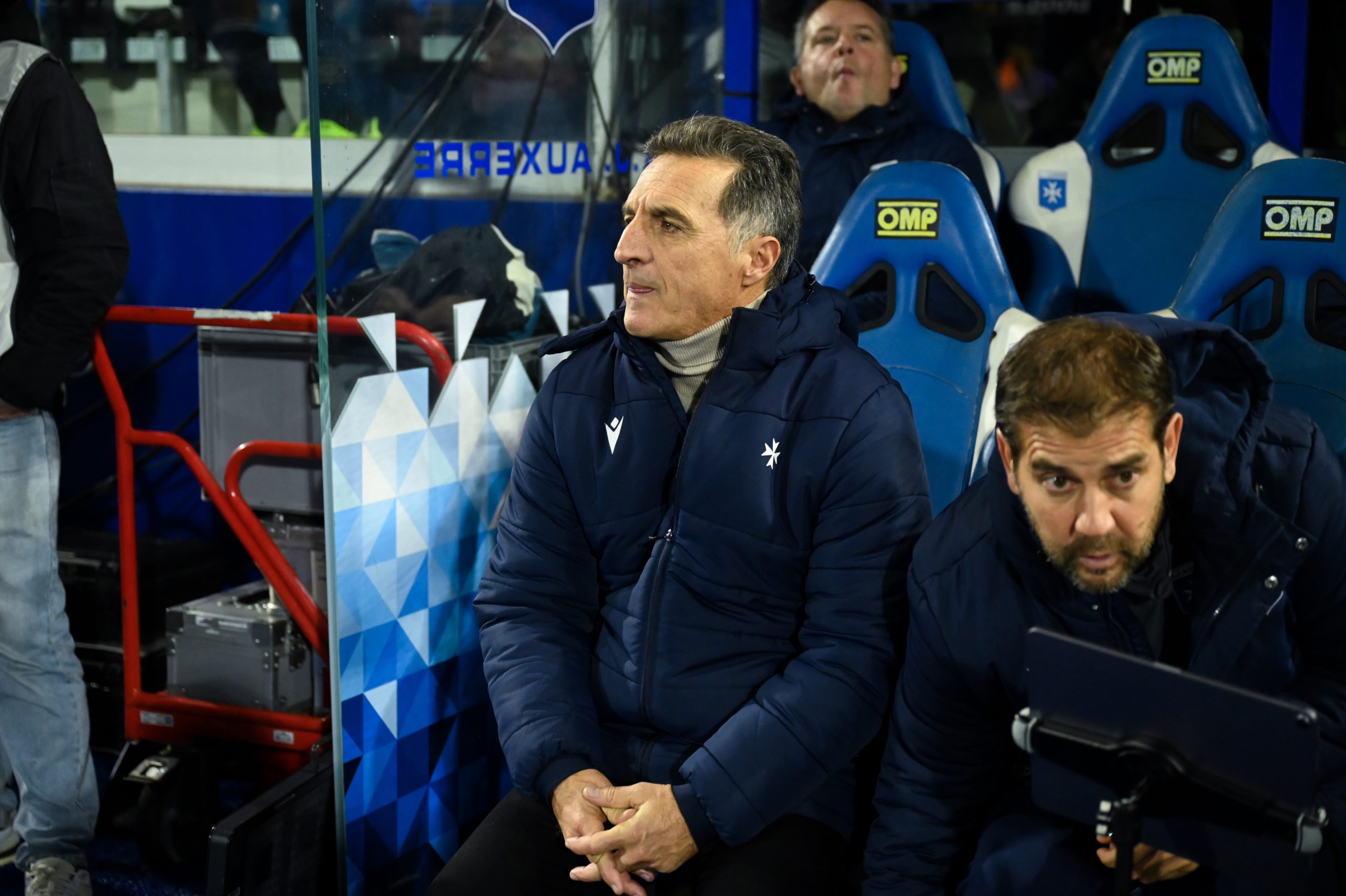 L'entraîneur de l'AJ Auxerre, Christophe Pélissier, lors du match face à l'OM.