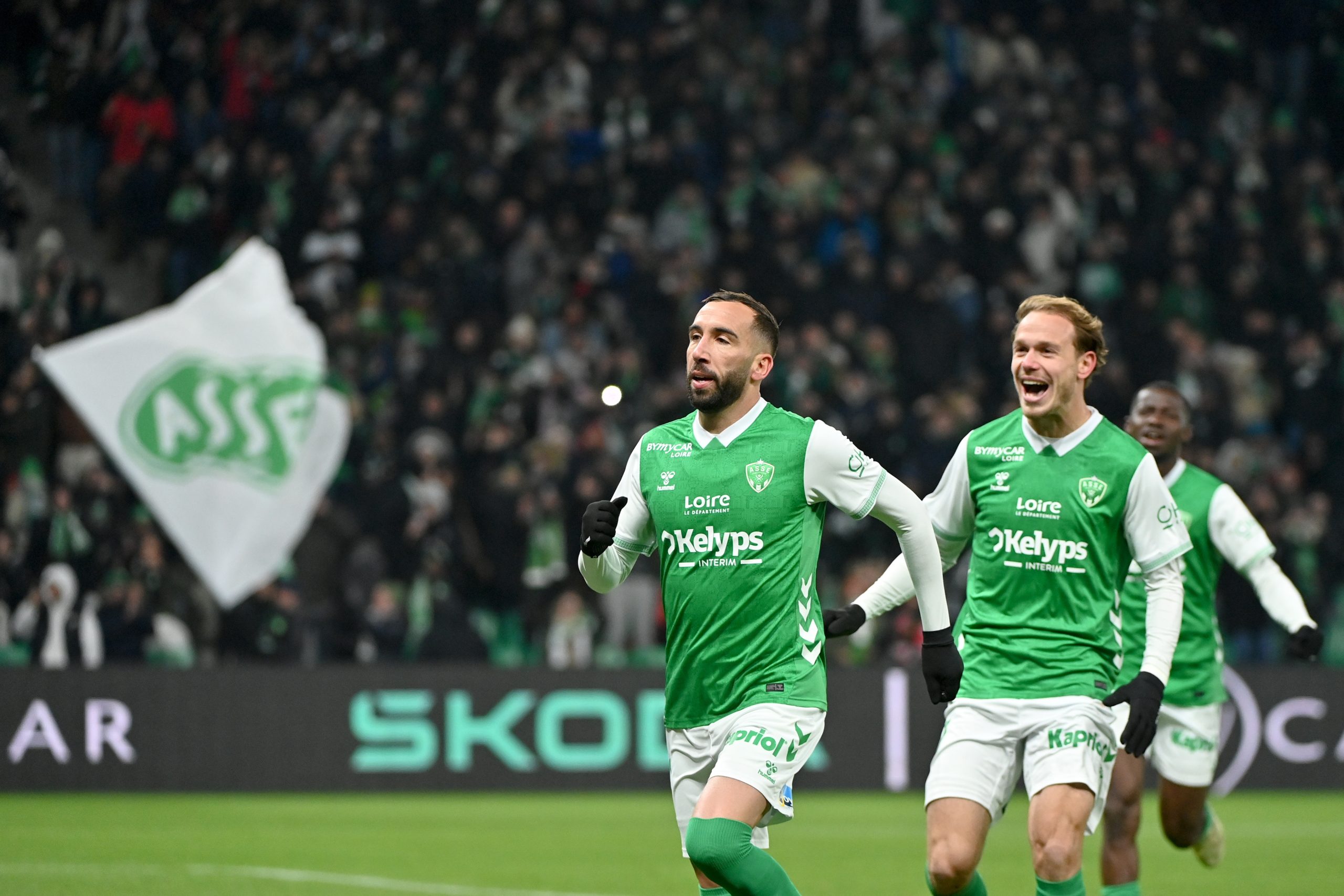 La joie des Stéphanois après un but contre Nancy.