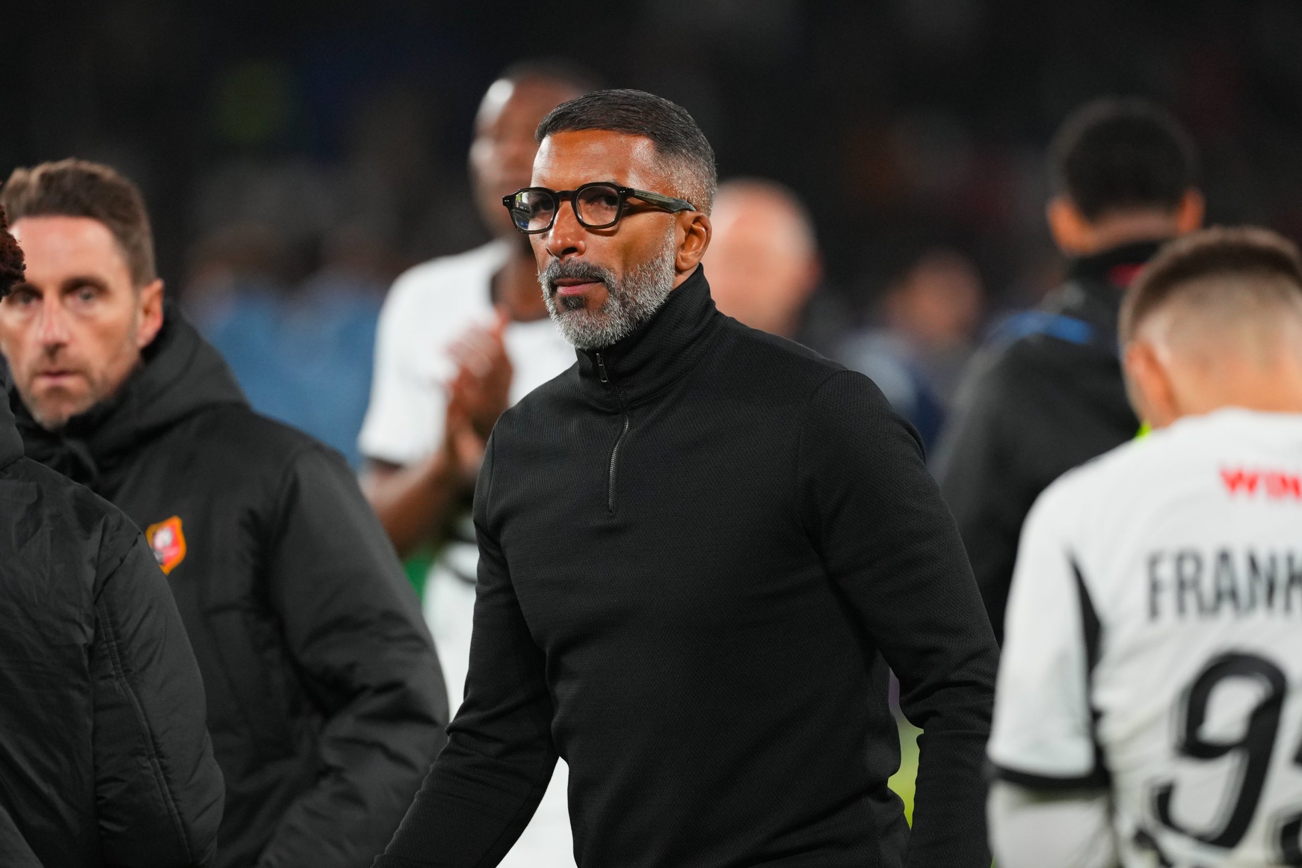 L'entraîneur du Stade Rennais, Habib Beye, lors du match au Parc des Princes samedi.