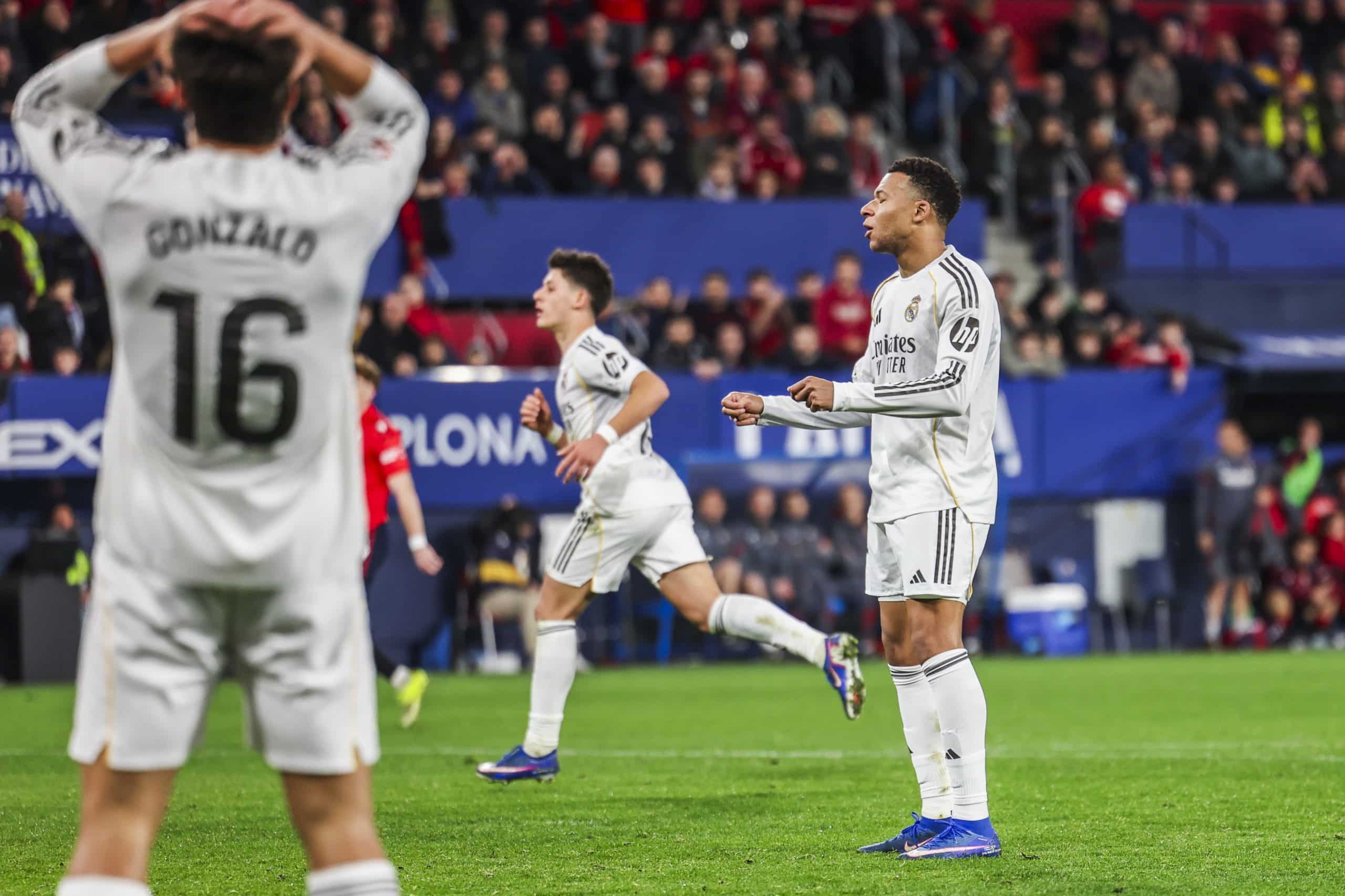 Kylian Mbappé lors du match entre le Real Madrid et l'Osasuna Pampelune.