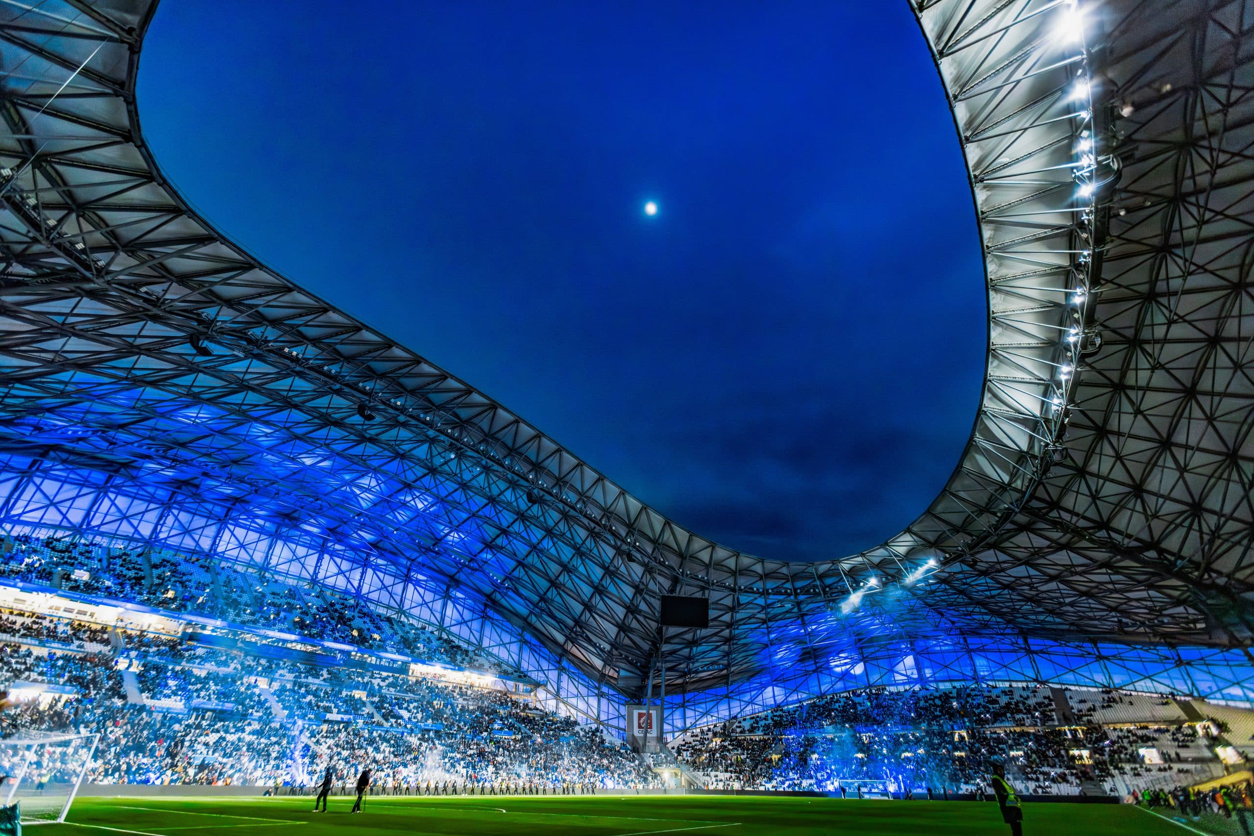 Le Vélodrome avant le coup d'envoi du match entre l'OM et Montpellier.