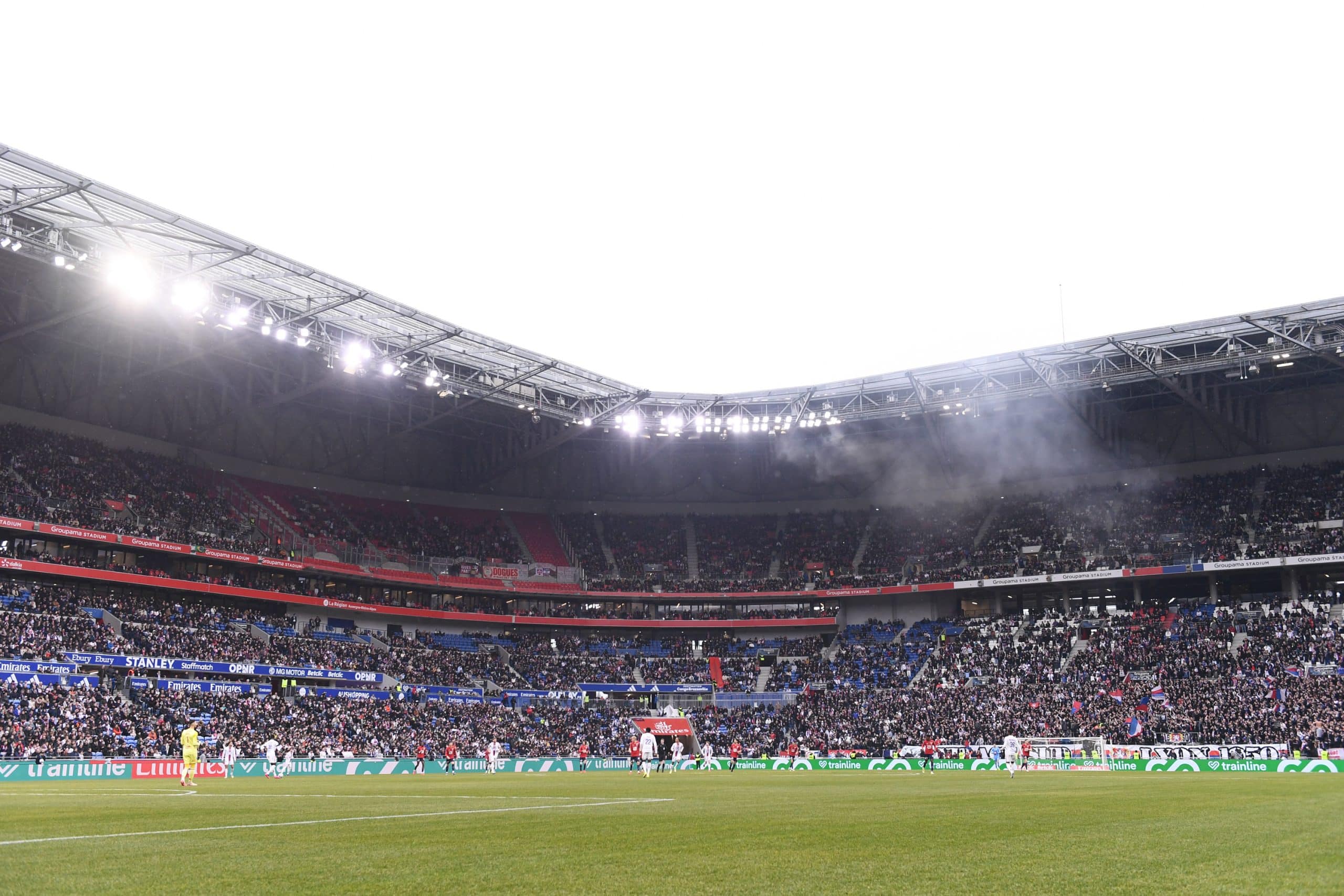 Le Groupama Stadium lors du match entre l'OL et Lille.