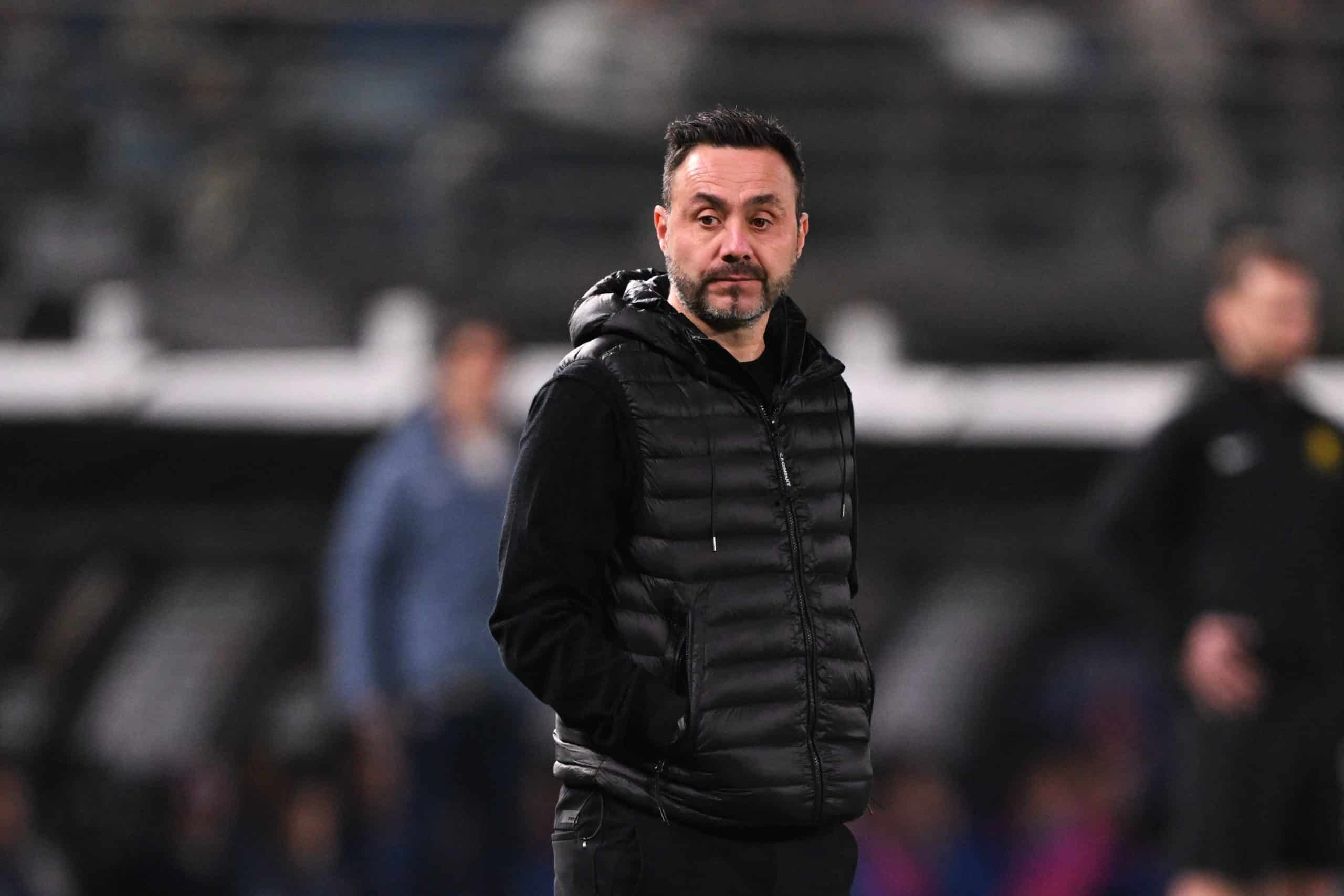 L'entraîneur de l'OM, Roberto De Zerbi, lors du Trophée des champions face à Paris.