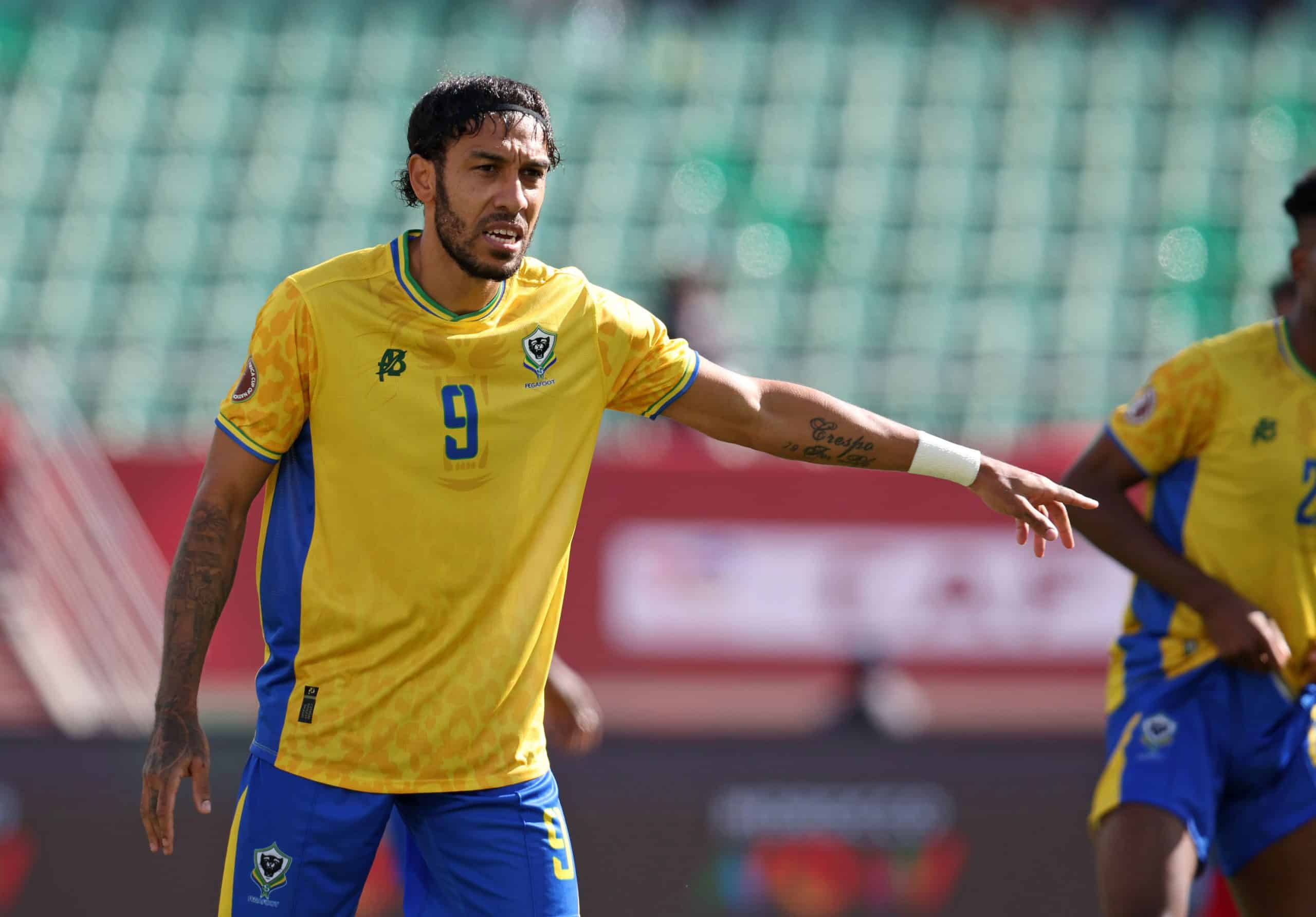 Pierre-Emerick Aubameyang lors d'un match du Gabon à la CAN.