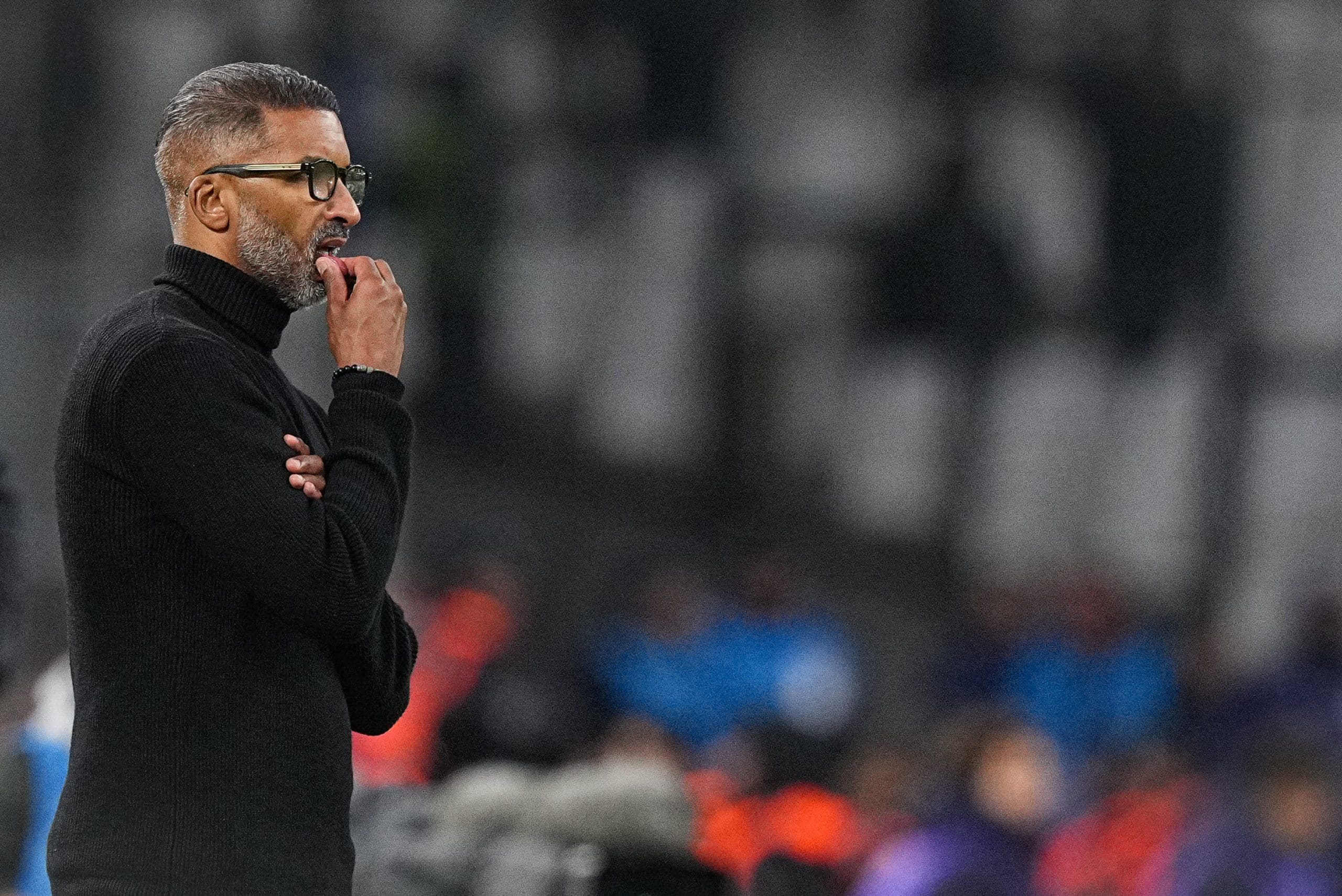 Habib Beye lors du match de Coupe de France de Rennes au Vélodrome.
