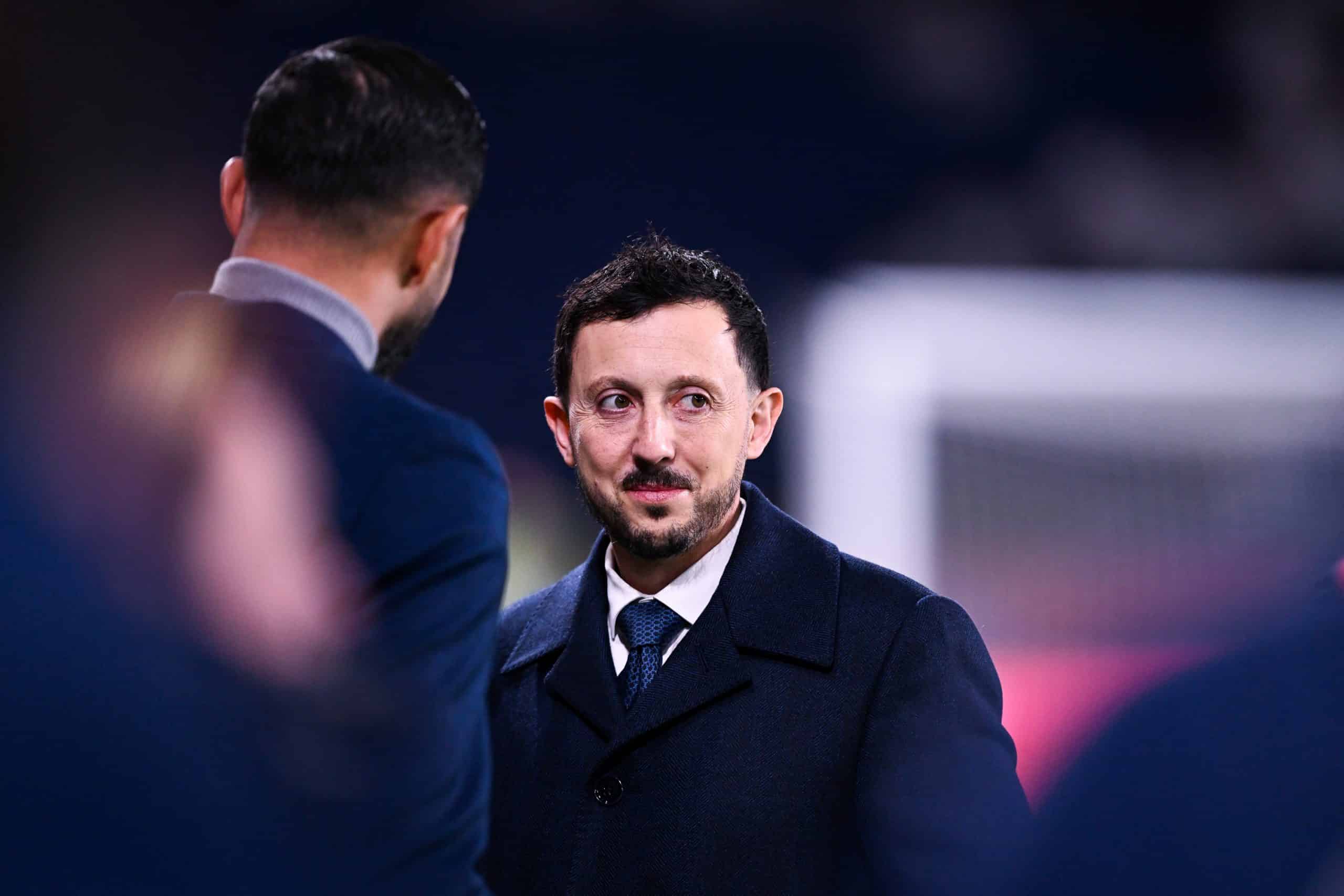 Pablo Longoria avant le match entre le PSG et l'OM.