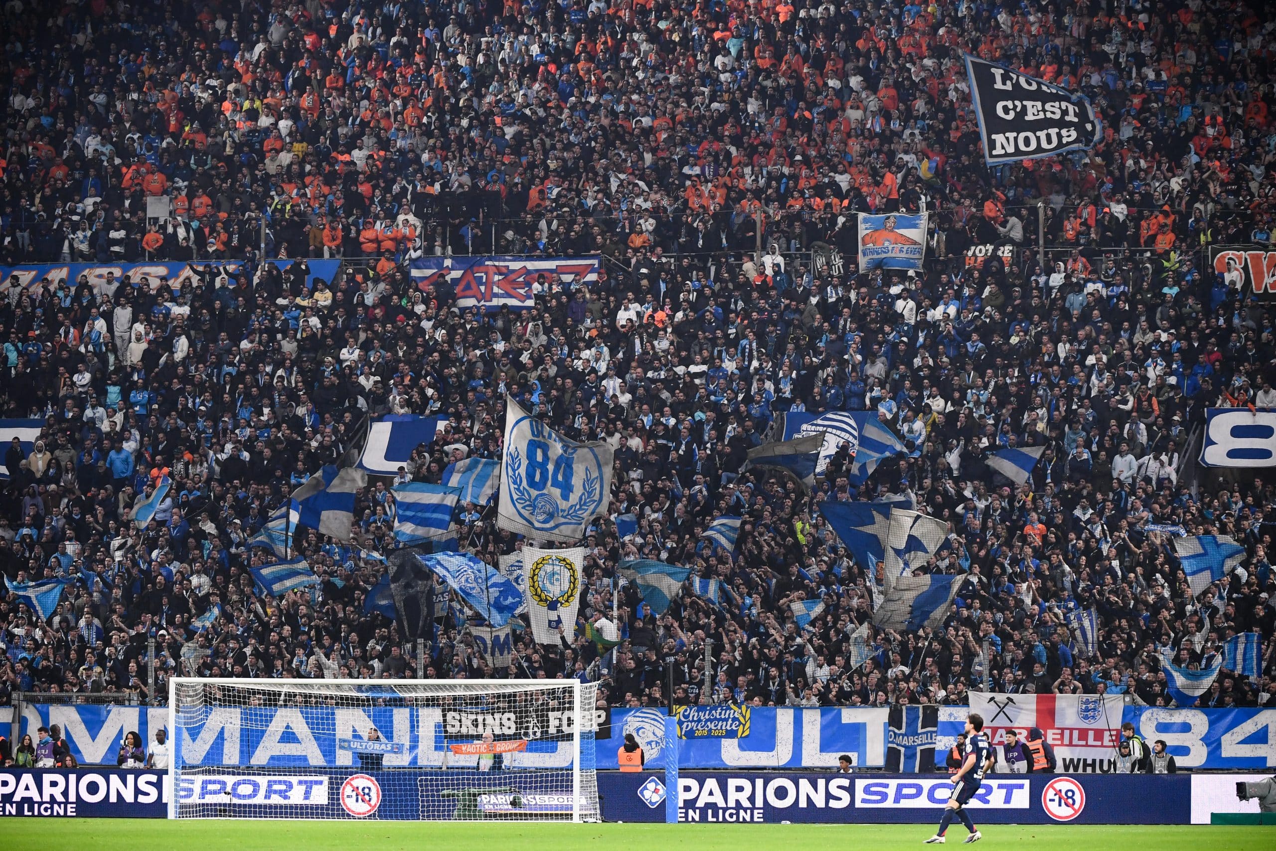 Les supporters de l'OM lors du match contre l'OL.