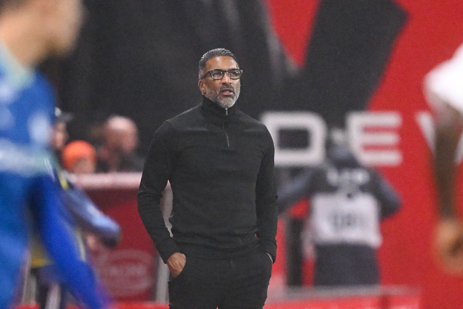 Habib Beye lors de son premier match avec l'OM, à Brest.