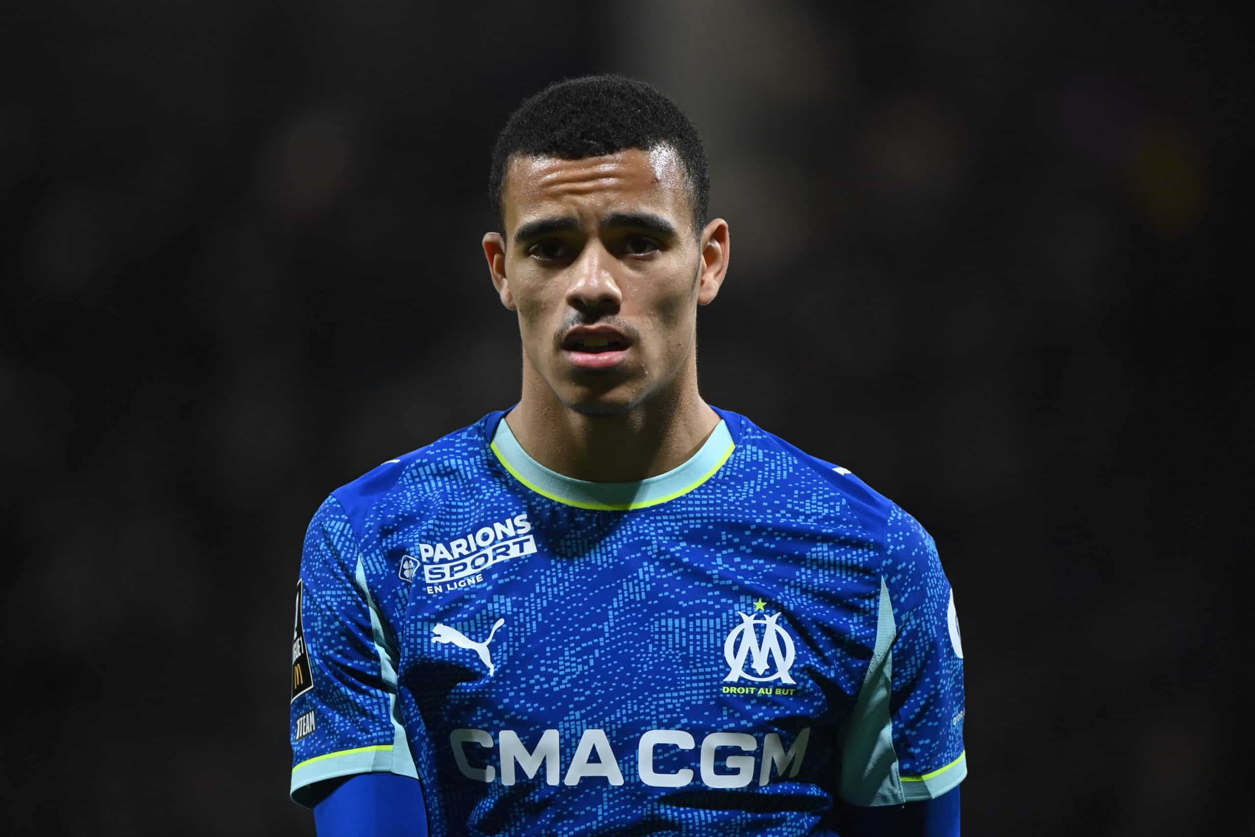 Mason Greenwood, le visage sombre, lors du match de l'OM à Toulouse.