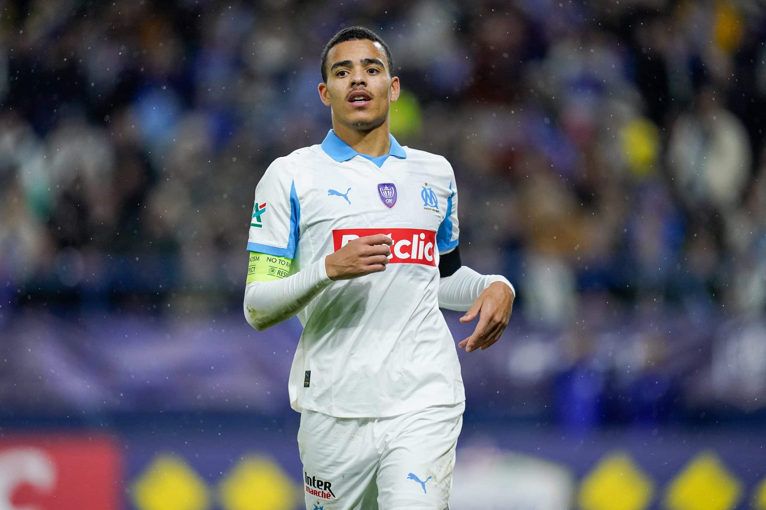 Mason Greenwood lors du match de l'OM contre Bayeux.