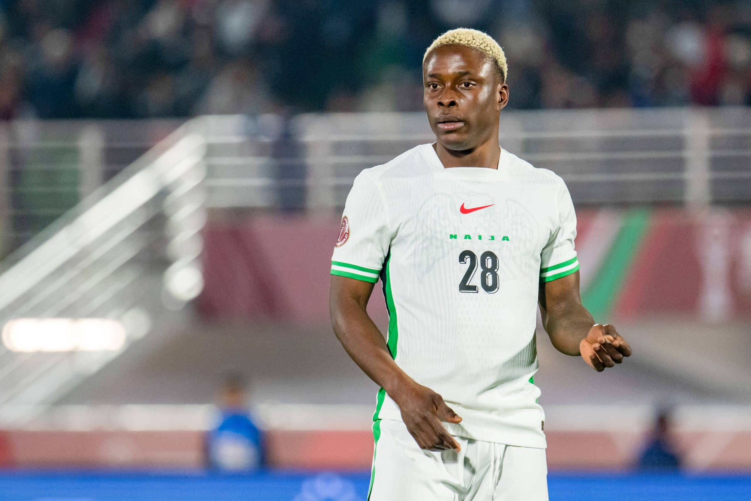 Tochukwu Nnadi lors d'un match de la sélection nigériane.