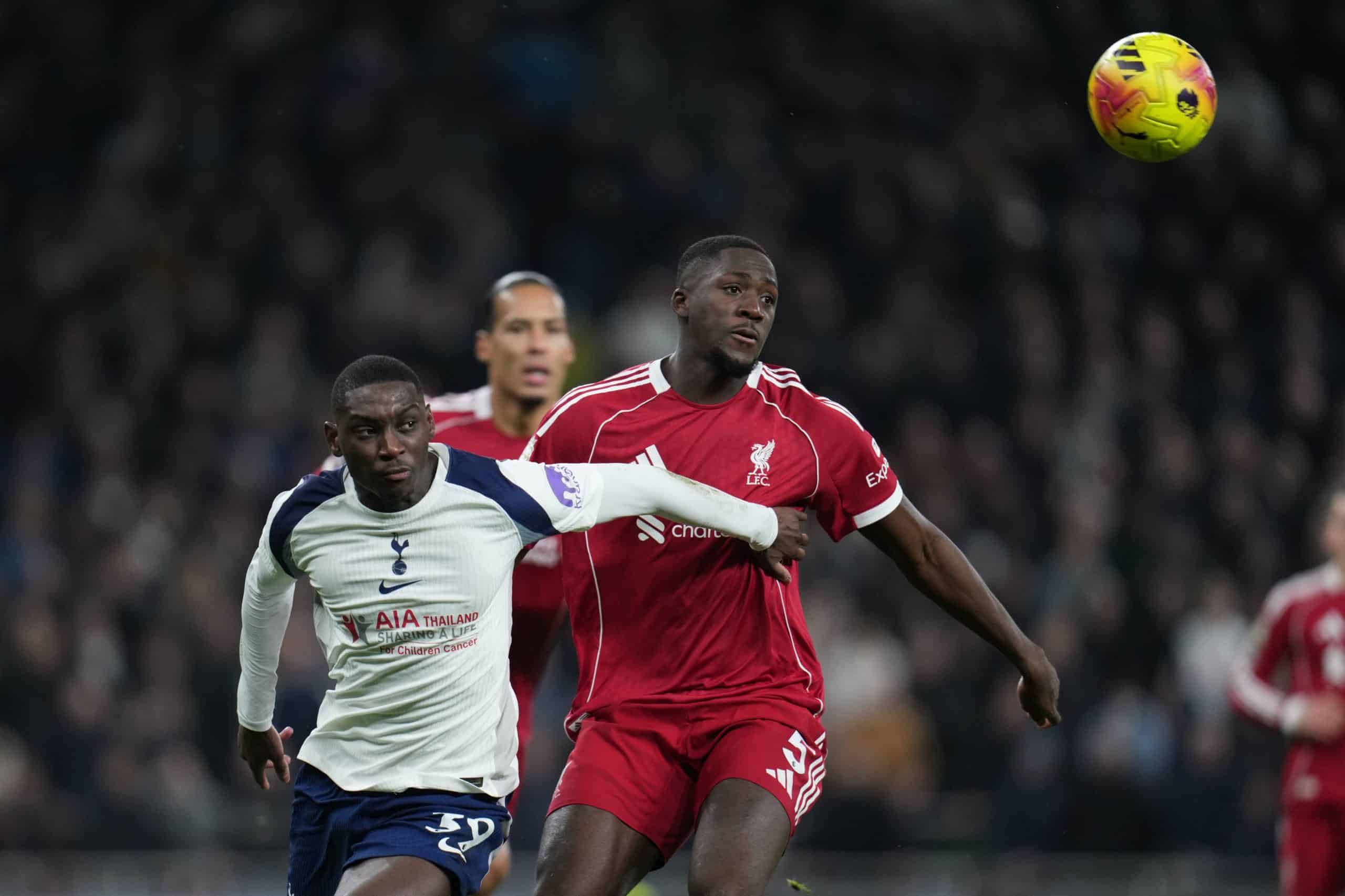 Ibrahima Konaté lors du match de Liverpool à Tottenham.