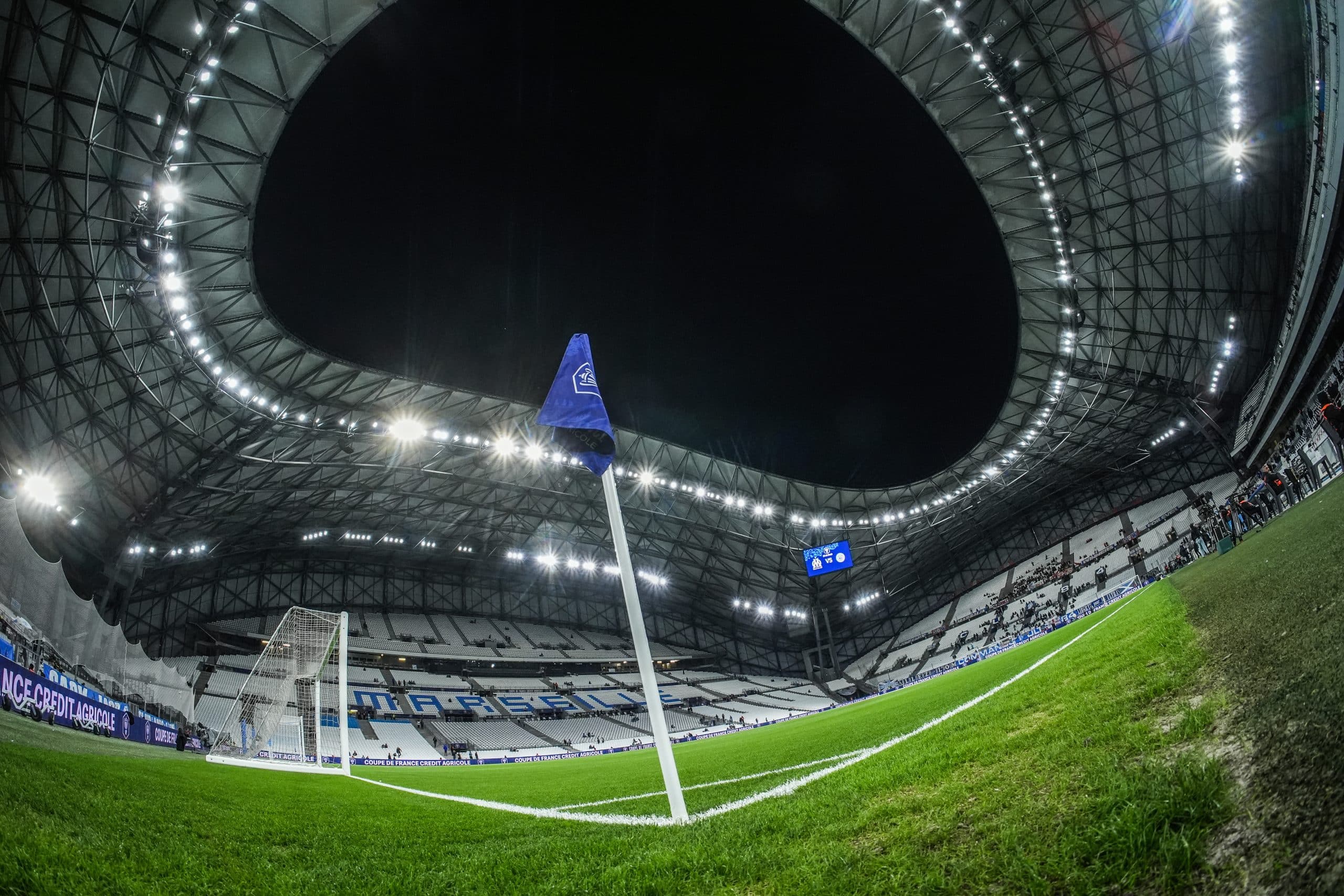 Le stade Vélodrome vide avant le match de Coupe de France contre Toulouse.