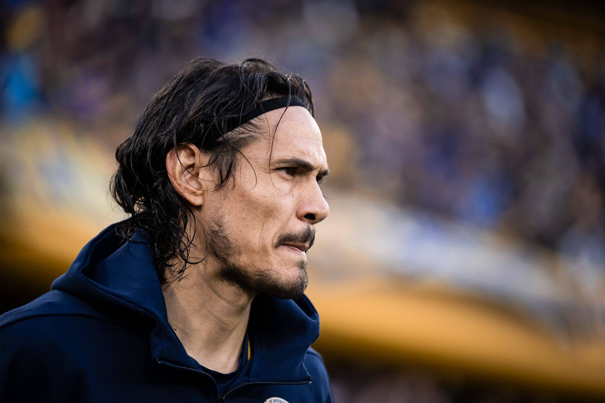 Edinson Cavani avant un match de Boca Juniors.