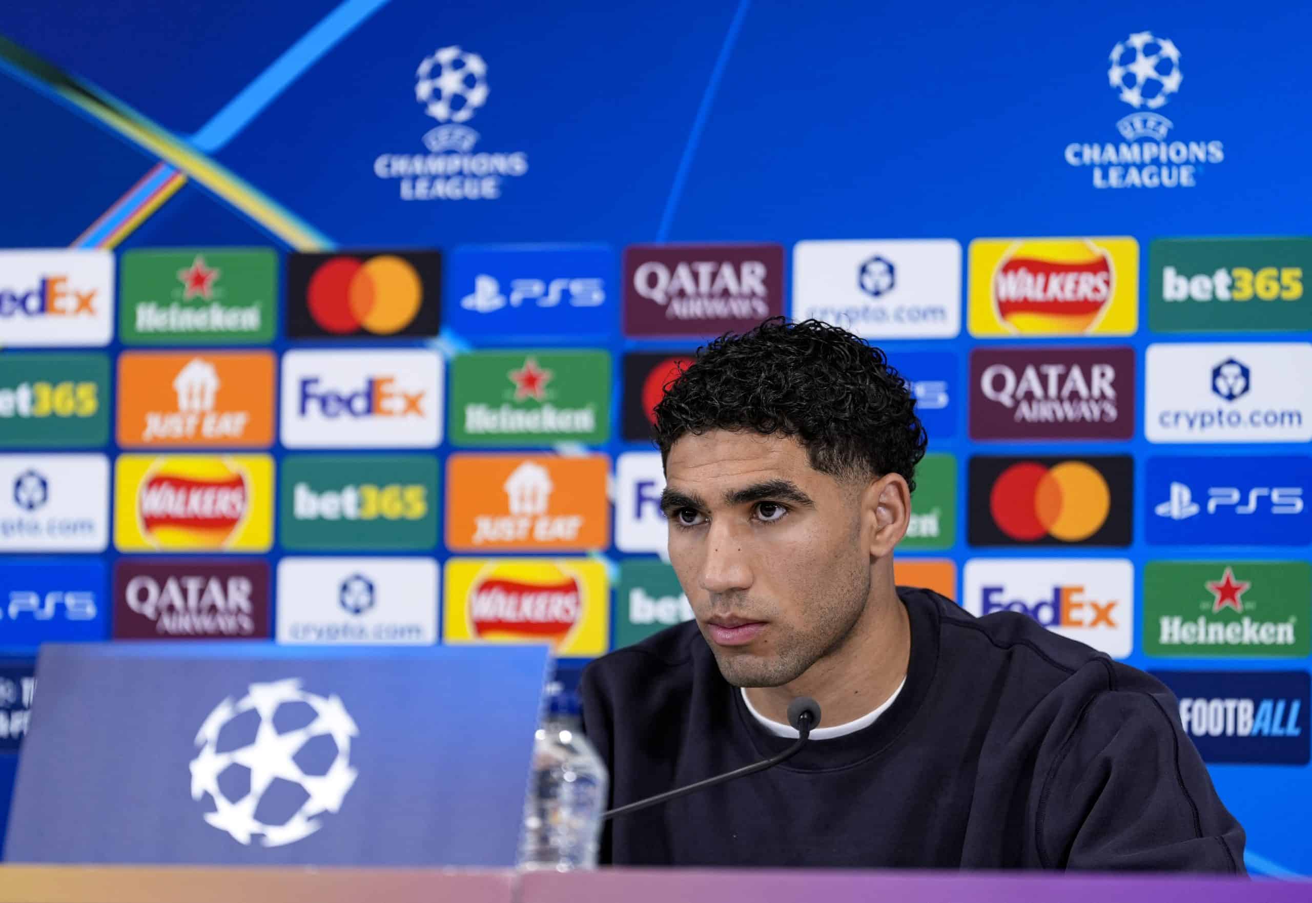 Achraf Hakimi en conférence de presse avant Liverpool-PSG.