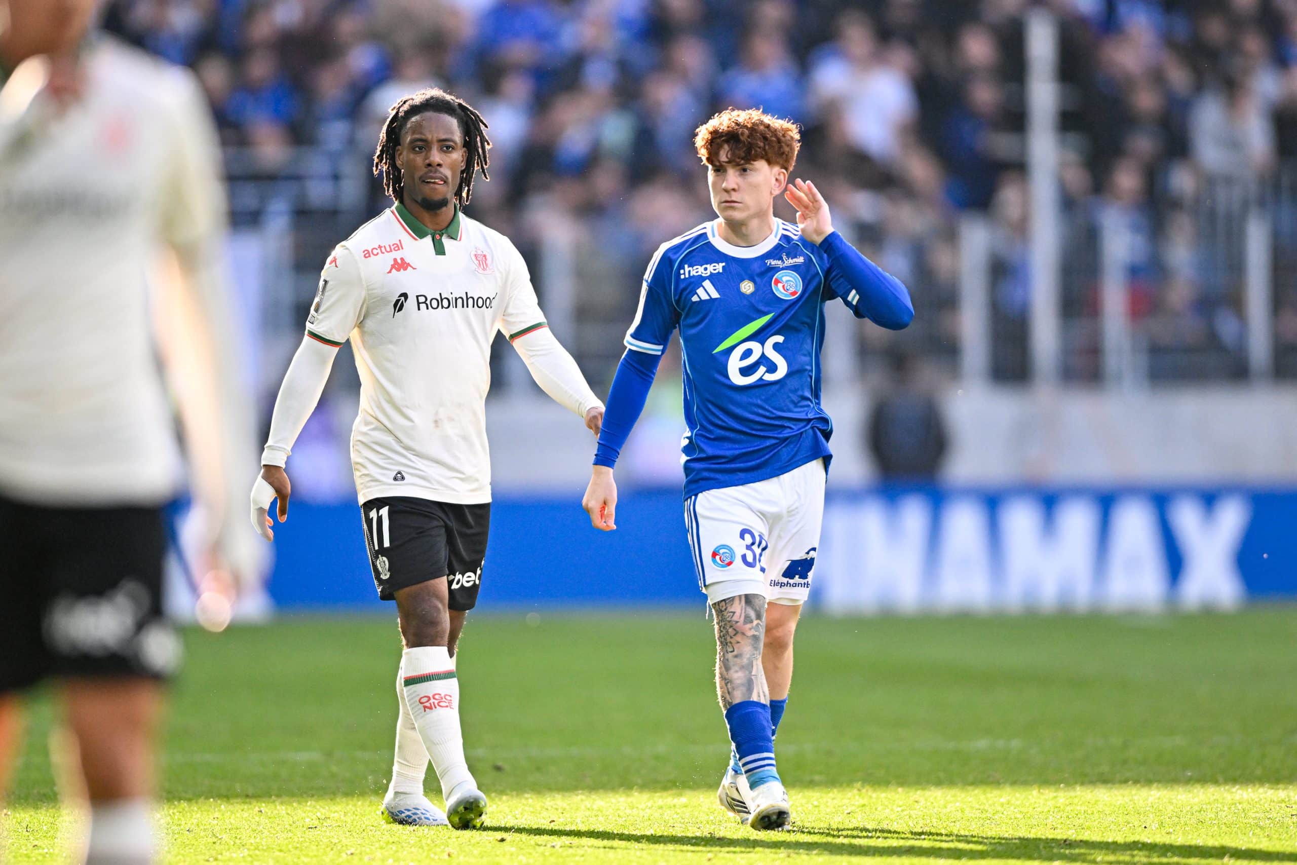 Valentin Barco lors du match entre Strasbourg et Nice.