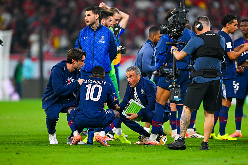 Luis Enrique et Dembélé au PSG