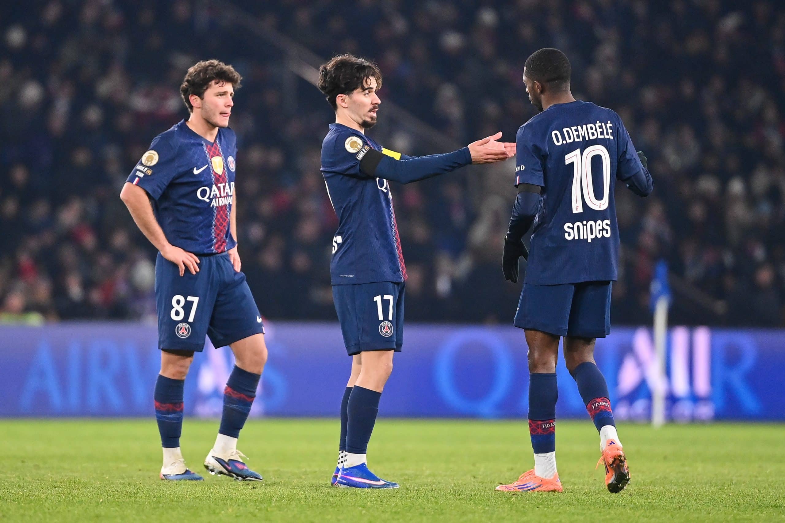 Joao Neves, Vitinha et Ousmane Dembélé.
