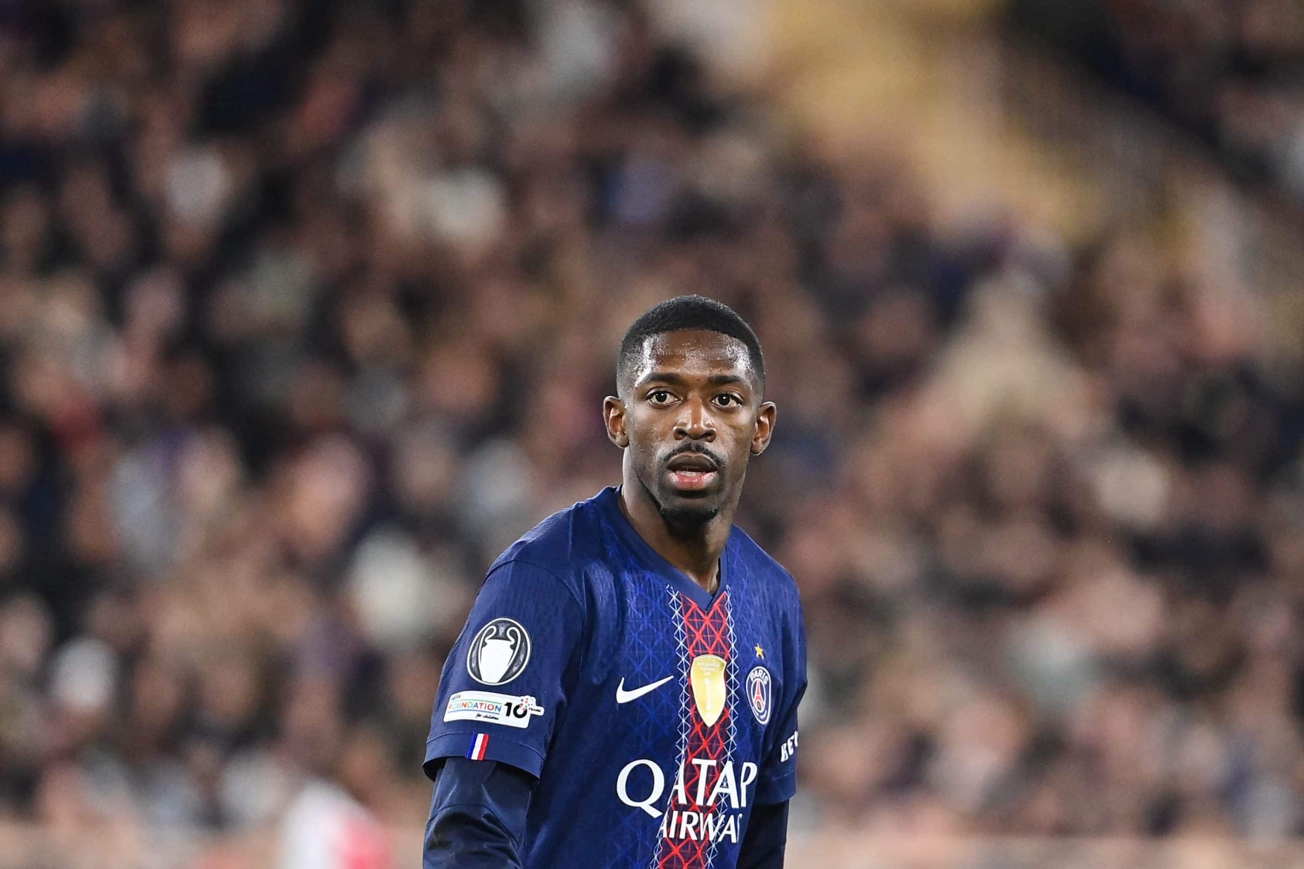 Ousmane Dembélé lors du match à Monaco.