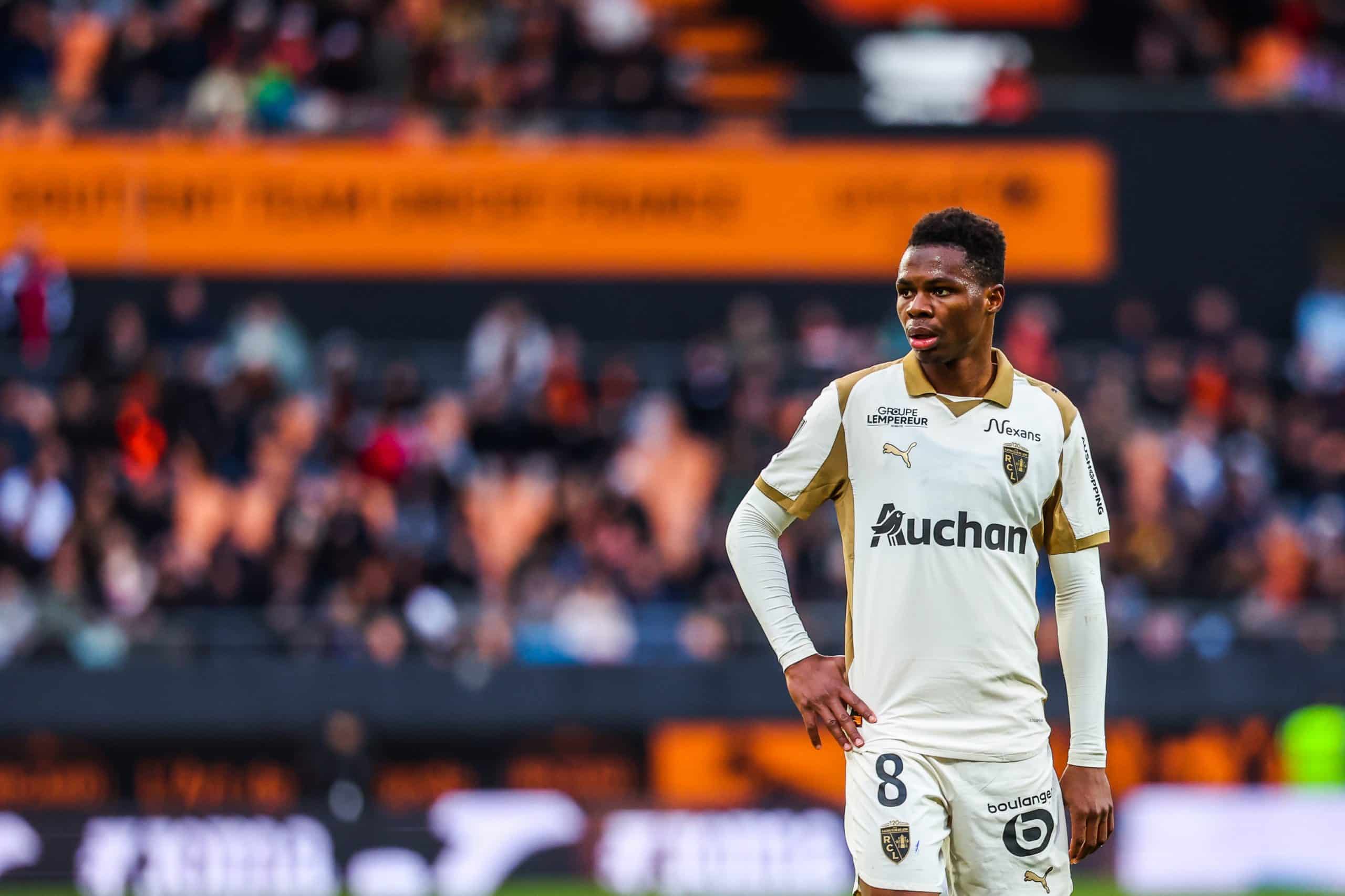 Mamadou Sangaré lors du match du RC Lens à Lorient.