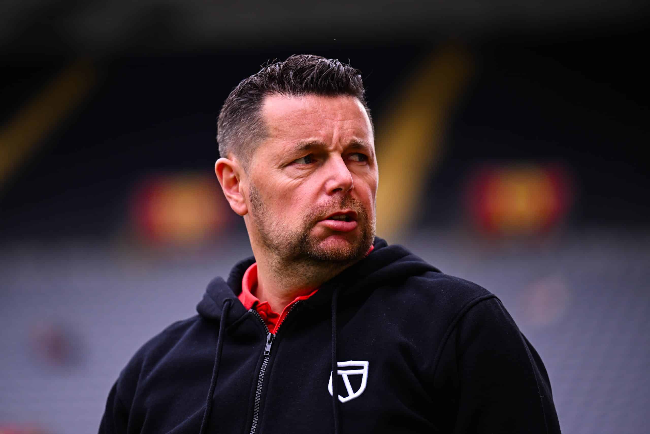 Pierre Sage lors du match amical entre le RC Lens et Rouen.