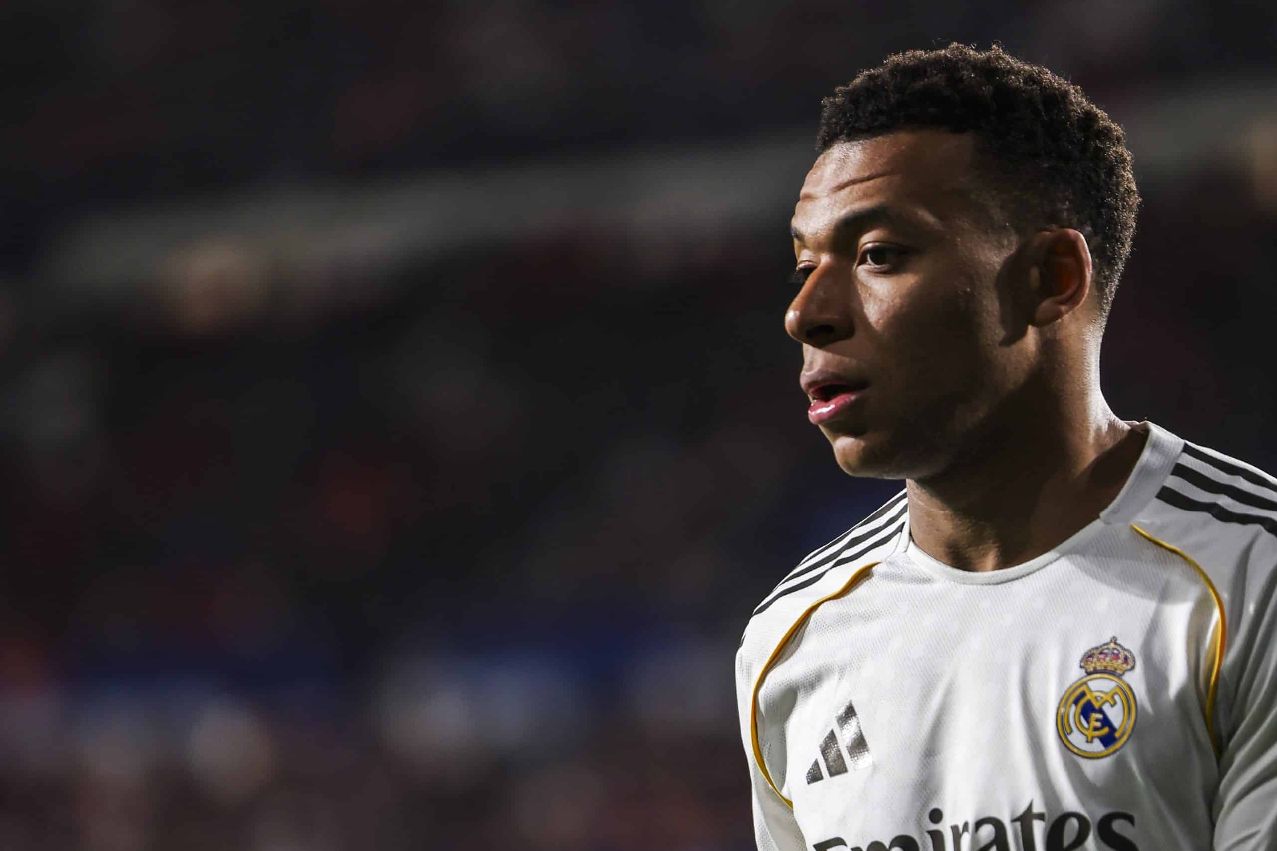 Kylian Mbappé lors de son dernier match avec le Real, à Pampelune.