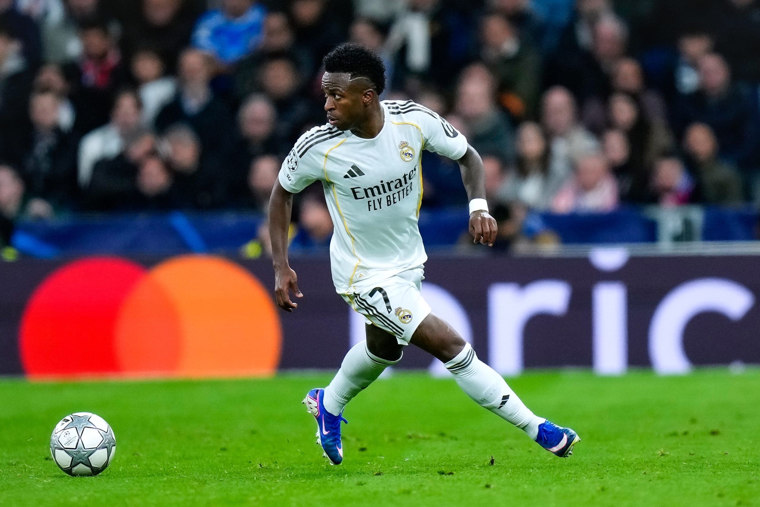 Vinicius Jr lors du match entre le Real Madrid et l'AS Monaco.