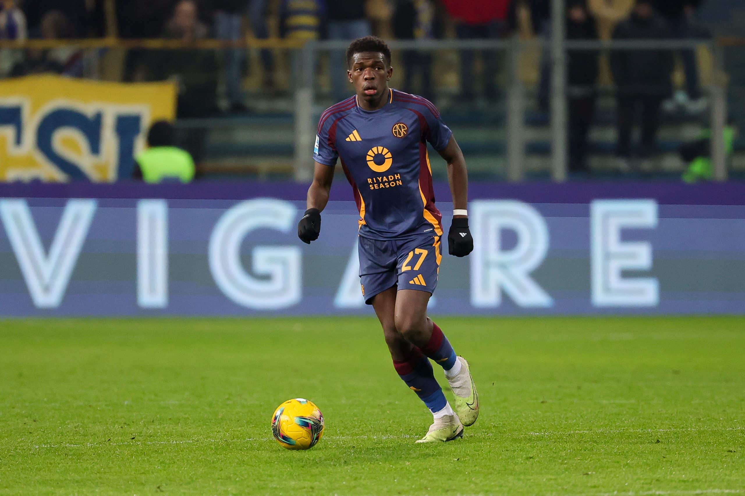 Lucas Gourna-Douath sous le maillot de l'AS Roma