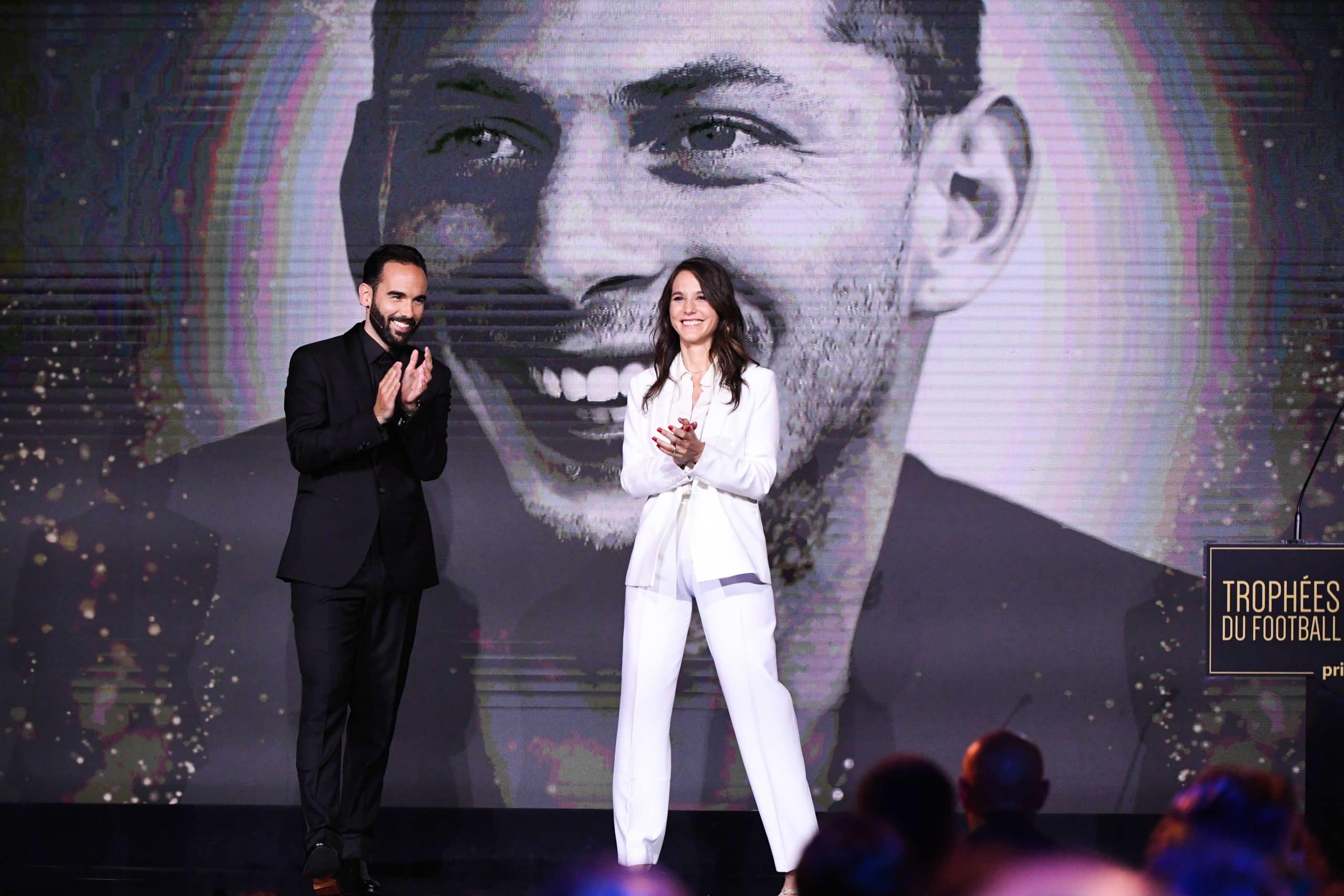 L'image d'Emiliano Sala projetée lors d'une cérémonie en son honneur.