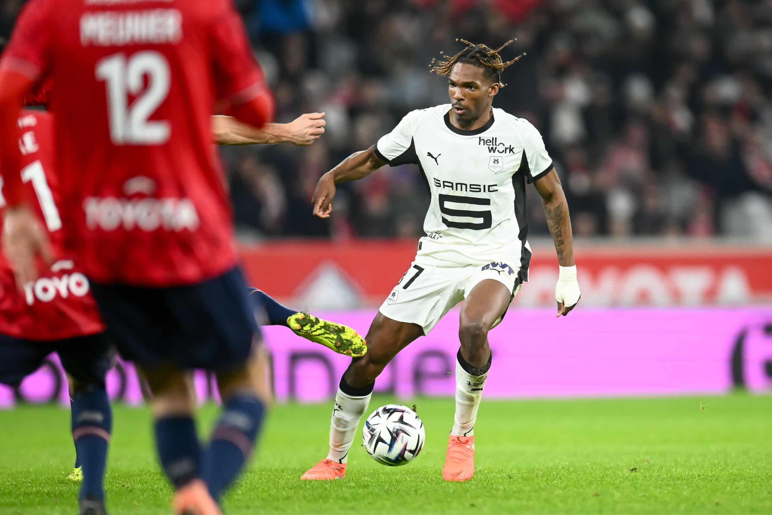 Jérémy Jacquet en action lors du match de Rennes à Lille.