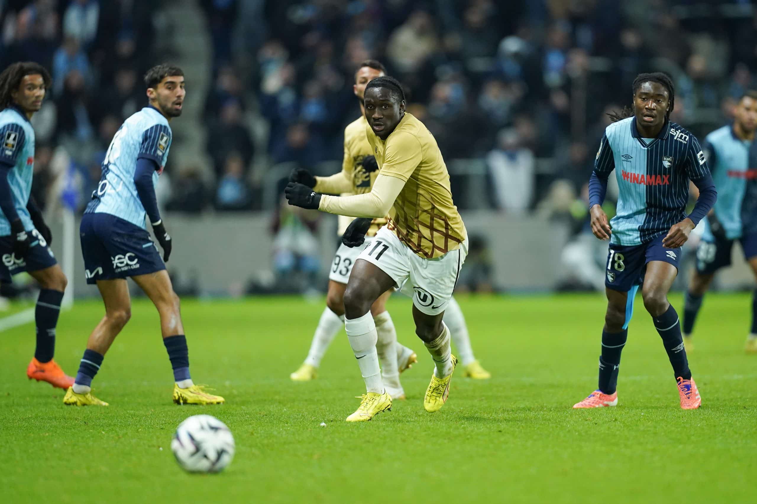 Sidiki Chérif en action avec le SCO d'Angers au Havre.