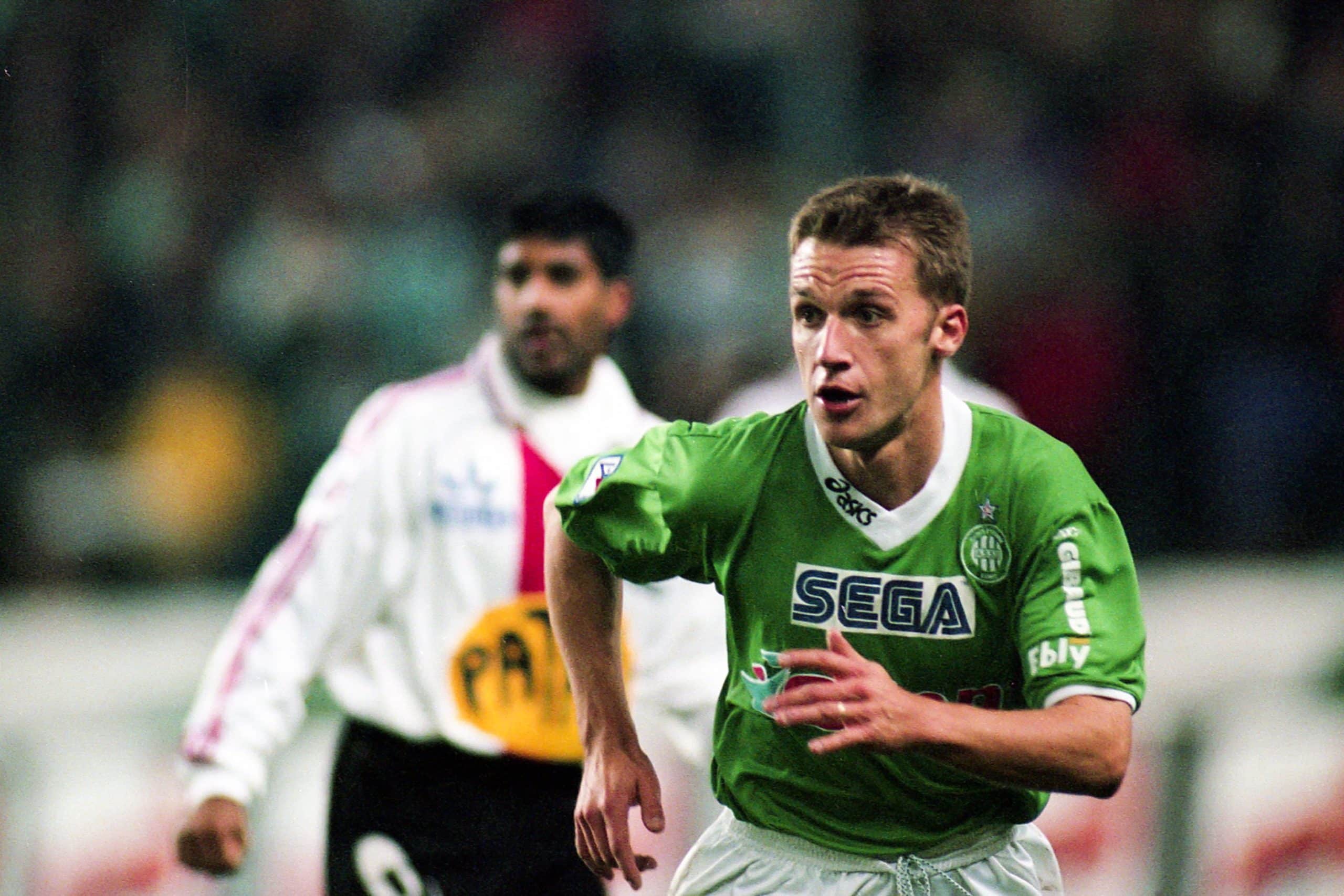 Stéphane Pédron lors d'un derby disputé avec l'ASSE, en 1999.